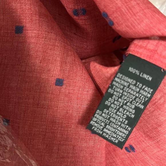 Rodd & Gunn Short Sleeve Linen Sports Fit Shirt - Pink with Blue Square - Picture 5 of 5